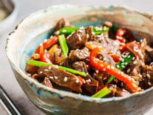 Beef Teriyaki klein of groot